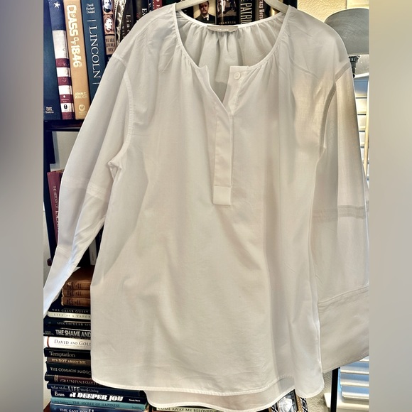 Everlane Silky Cotton Balloon Sleeve Top Size 12 Worn Once - Picture 1 of 6